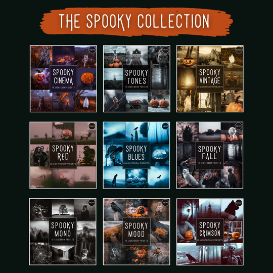 Master Collection Bundle 590 Lightroom Presets + 76 Bonus AI Spooky Presets